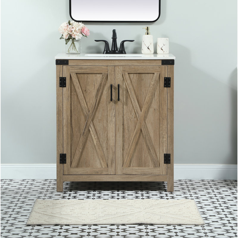 Ensemble de meuble-lavabo simple 30 po Slayton, Chêne naturel