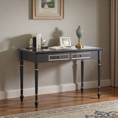 Simple American-style Black Writing Desk
