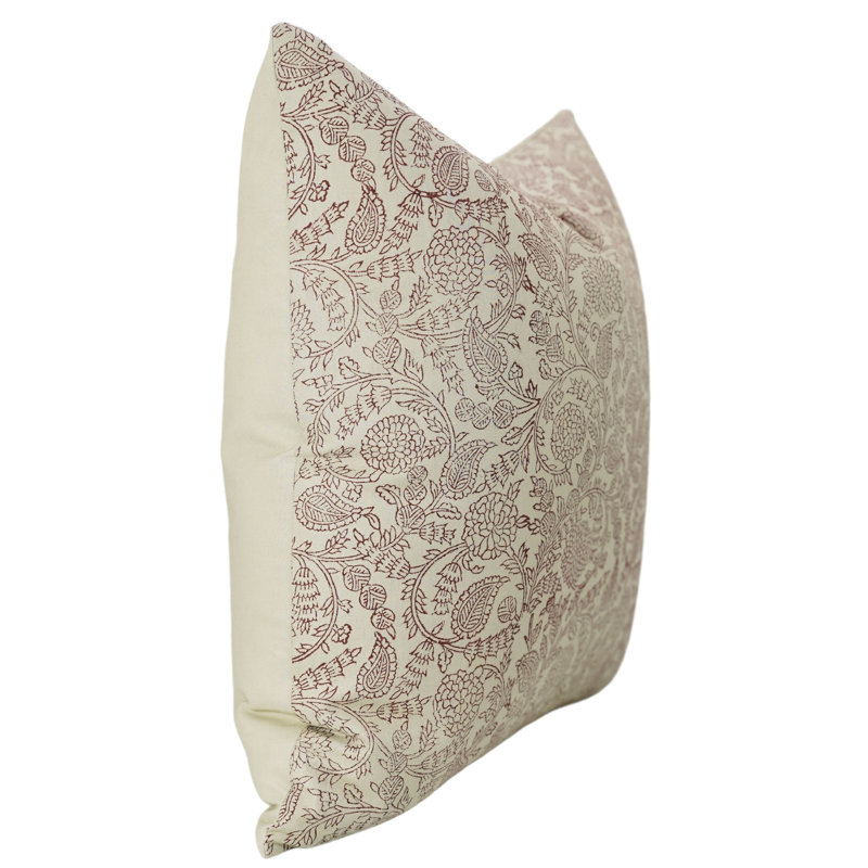 Ensemble de 4 taies d'oreiller décoratives en coton blanc Fab Divine, (Gopi, marron), H 16 po x l 16 po