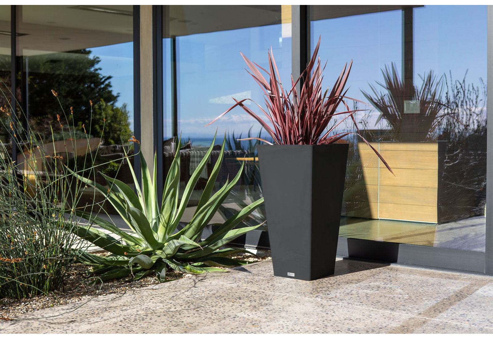 Pure Series Midland Planter, 30" H x 15.25" W x 15.25" D, Espresso, Set of 2