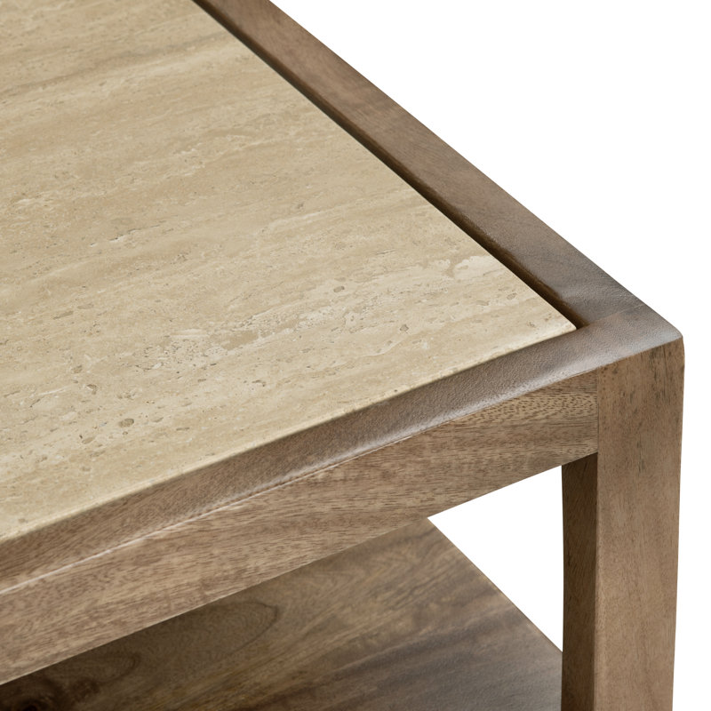 Table d'appoint rectangulaire en bois brun