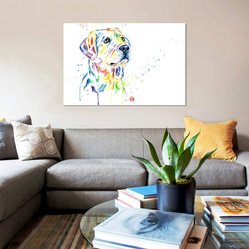 «Puppy Star» par Lisa Whitehouse, impression sur toile, H 26 po x l 40 po x P 1,5 po, Pas de tapis, Toile tendue