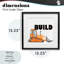 «Build with Orange Bulldozer», reproduction d'art sous verre, conception de Kim Allen-442592217-442592216