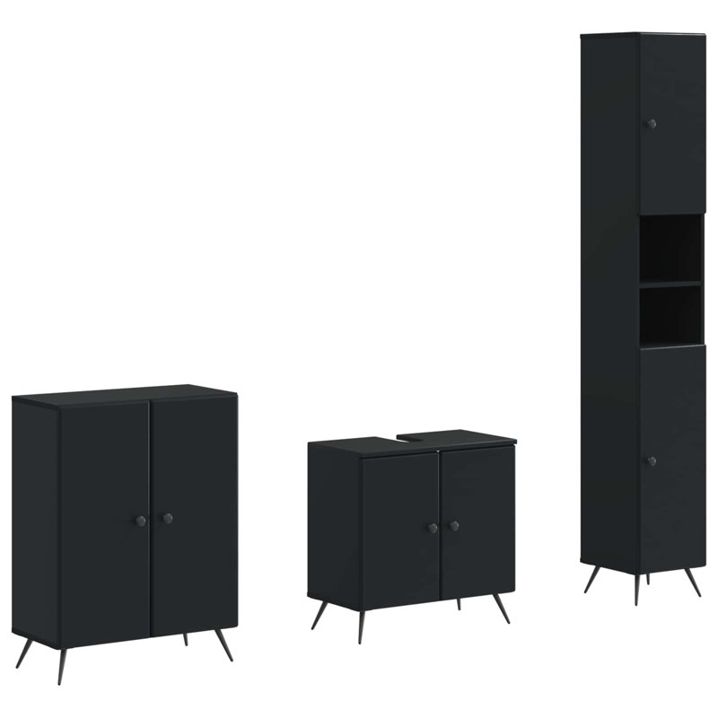 Bathroom Storage Furniture Set, Black