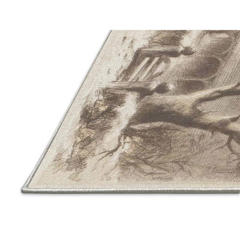 Surface beige de noël tapis, Rectangle 2 pi x 3 pi