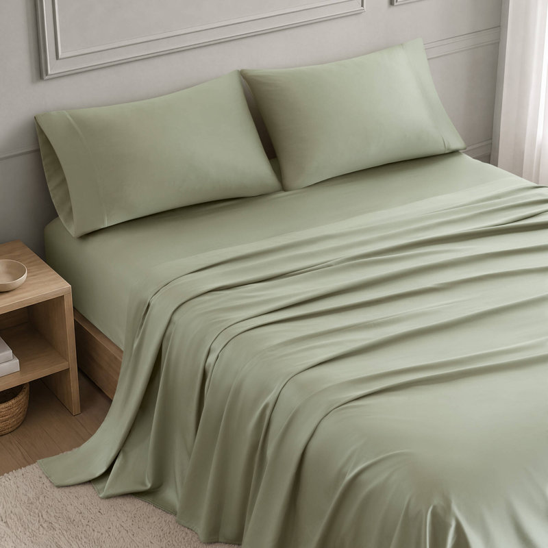 Ensemble de draps en coton Tencel, Full, Seagrass
