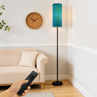 Floor Lamp  Light teal blue felt abstract Dimmable Modern Standing Lamp with Remote Control Footswitch Bulb Lampshade Tall Pole Corner Lamp for Living Room Bedroom Office