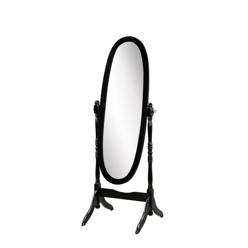 Miroir autoportant en bois noir, Noir