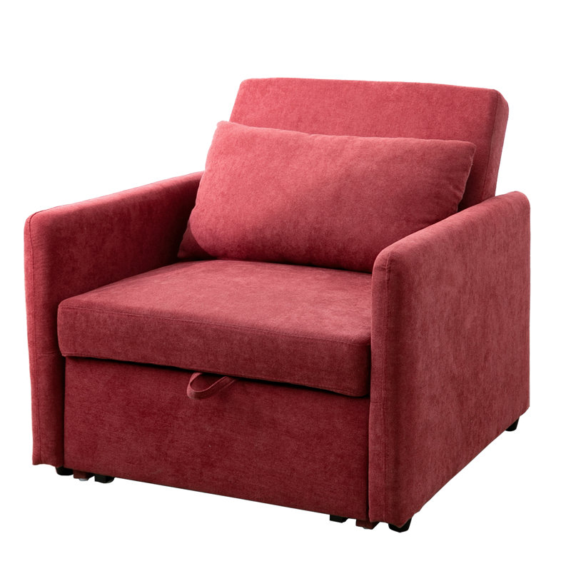 Fauteuil convertible 36 po, Velours rouge