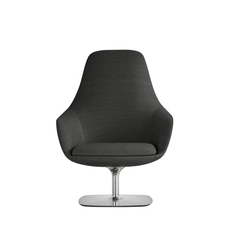 Canelle Swivel Lounge Chair, Polished Steel, Vella - Admiral