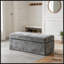Banc rembourré en chenille avec rangement rabattable-262332313
