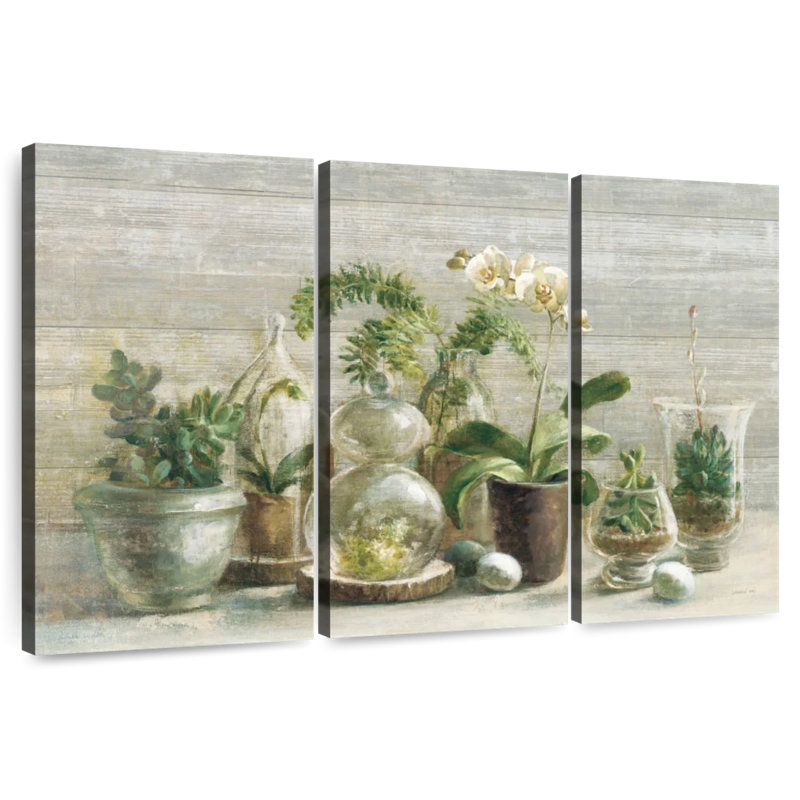 Harnek Greenhouse Orchids On Wood, 42" H x 65" W