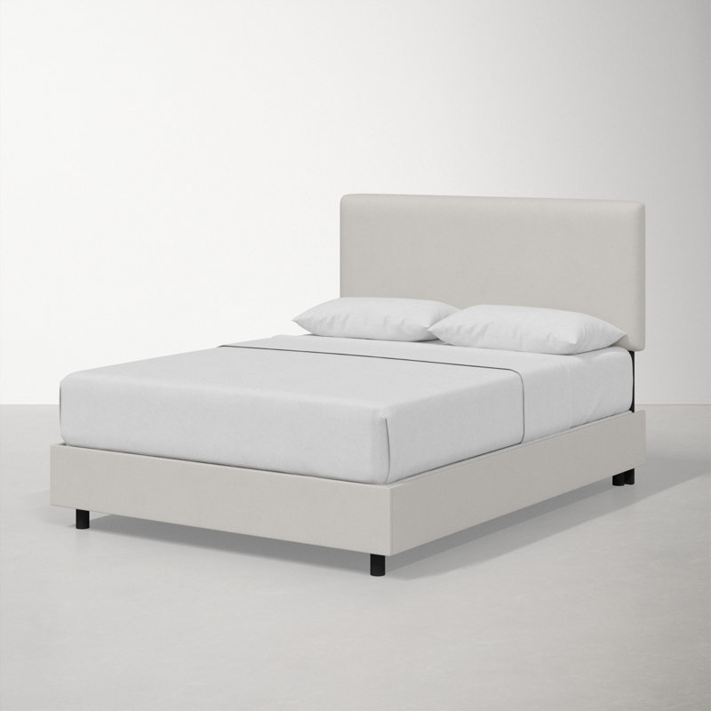 Eisley Upholstered Standard Bed, California King, Bella Light Gray Performance Velvet