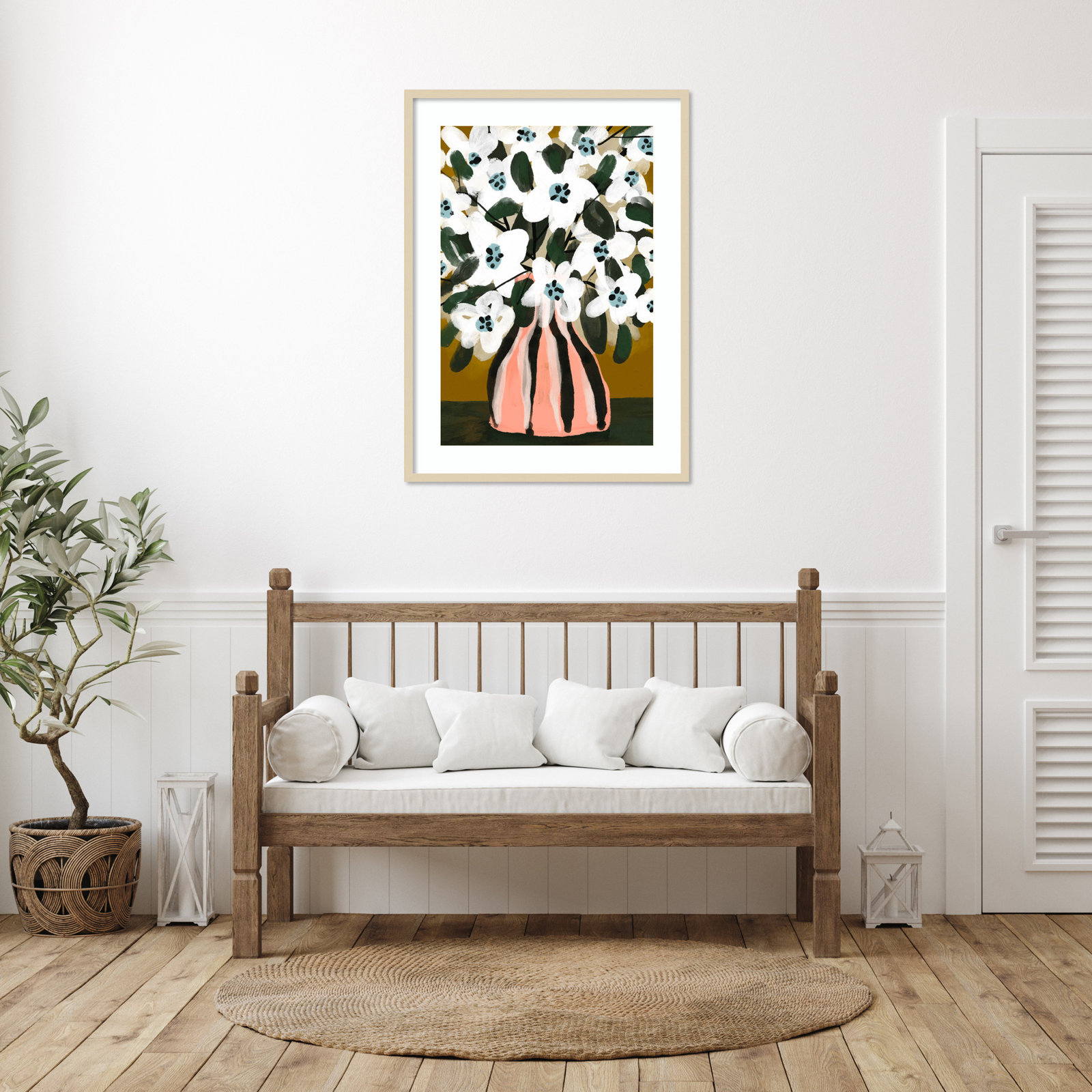 Galya "Pastel Flower Impression No. 9" Print, Brown, 41" H x 30" W