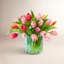 Real Touch Faux Tulip Arrangement In Glass Vase-1233412101