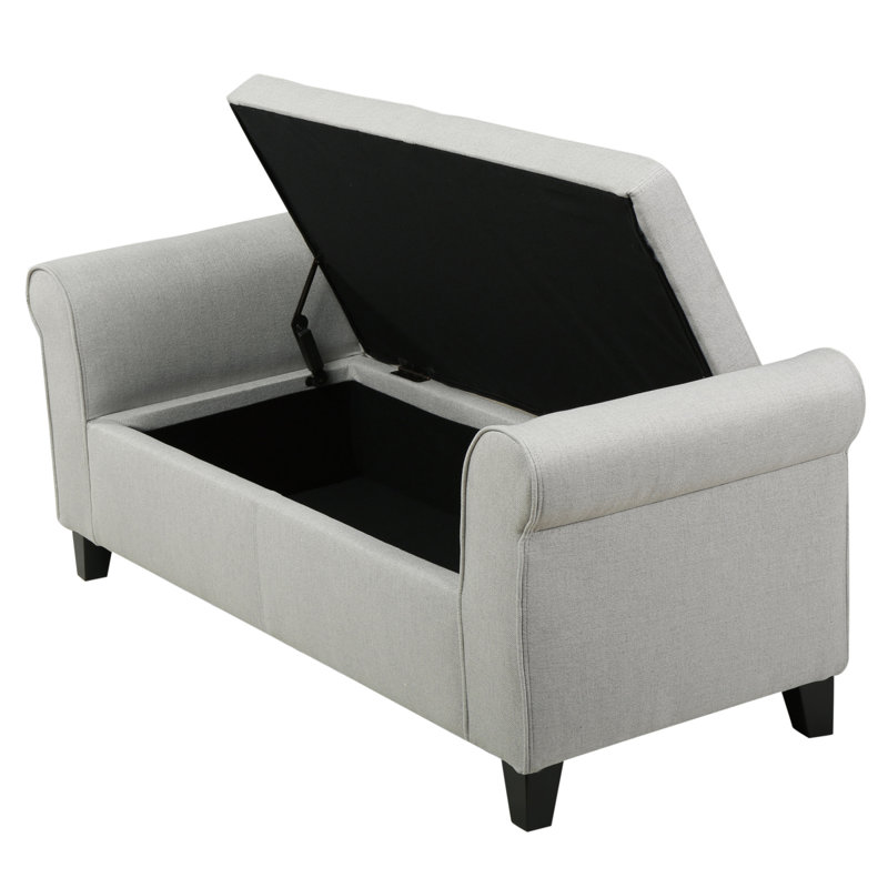 Hayes Armed Storage Bench, Beige