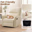 Fauteuil inclinable pivotant en cuir beige-810431875