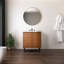 Aubert l 30 po x P 18 po x H 33 po. Meuble-lavabo de salle de bain à lattes linéaires à 2 tablettes d'épaisseur seulement (lavabo non inclus), noyer-93805399