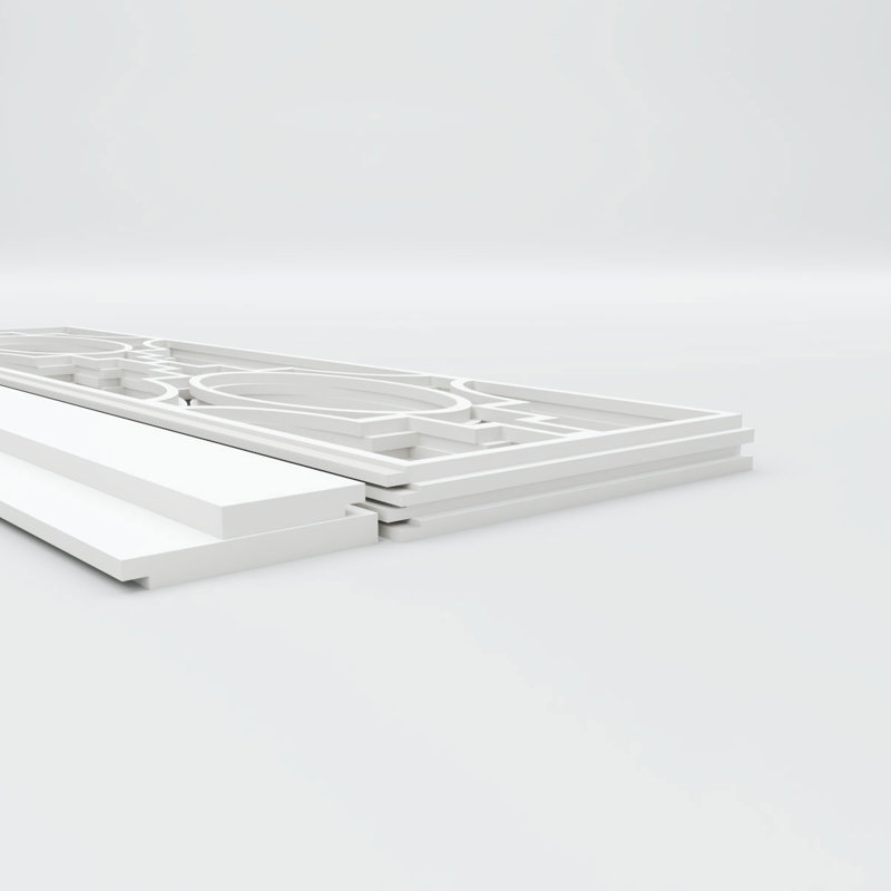 Ensemble de lambris en gypse et PVC, H 32 po x l 94,5 po x P 0,625 po