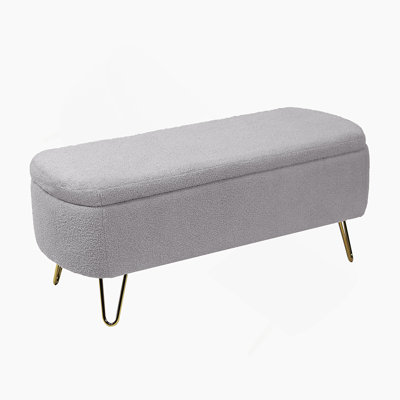 Storage Ottoman Bench For End Of Bed, Entryway Bench Upholstered Padded