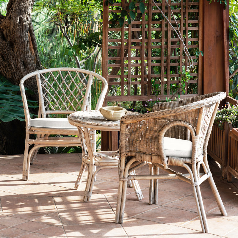 Outdoor Rounded Dining Seat Cushion, Buff