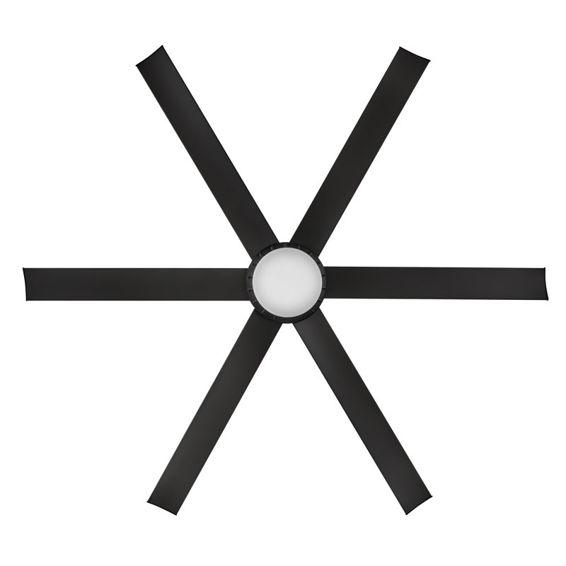 Ventilateur de plafond standard 60 po à 6 pales DEL avec télécommande et ensemble d'éclairage inclus, Noir mat