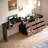 Carmavy Extendable Vanity Makeup Table Home Office Desk with Flip-Top Makeup Mirror and 6 Storage Drawers
