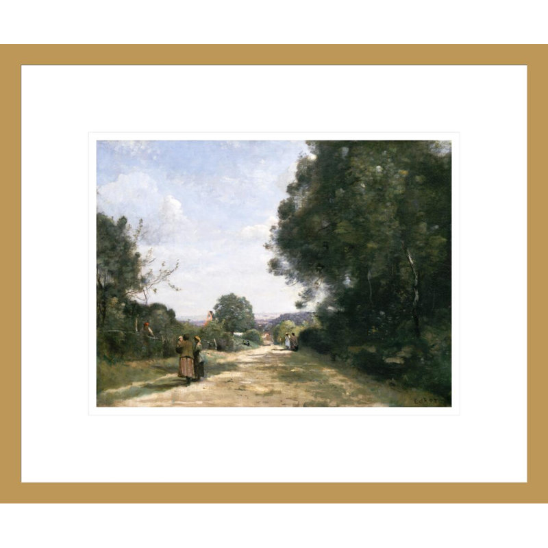 Sèvres-Brimborion, vue vers Paris, par Jean-Baptiste-Camille Corot, impression giclée encadrée, H 13,75 po x l 16,4 po