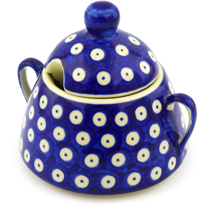 Blue Eyed Peacock Sugar Bowl