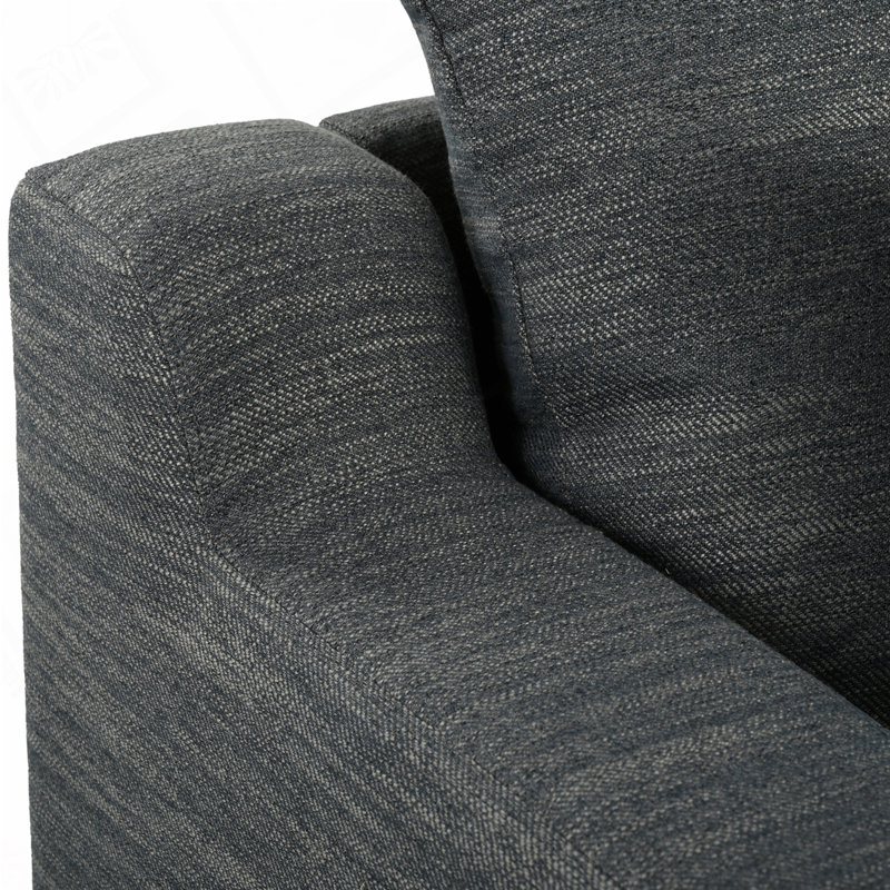 Canapé 3 places avec pieds en bois, Gris anthracite