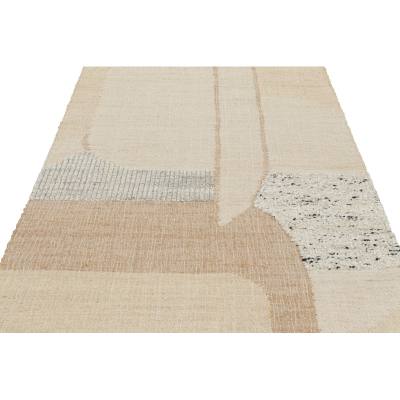 Rug & Kilim’S Abstract Flatweave With Cream And Beige Geometric Patterns