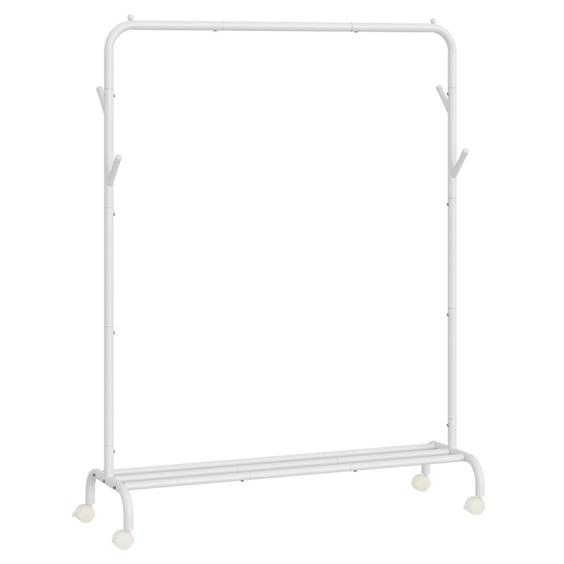 Guitain 104cm Rolling Clothing Rack, White