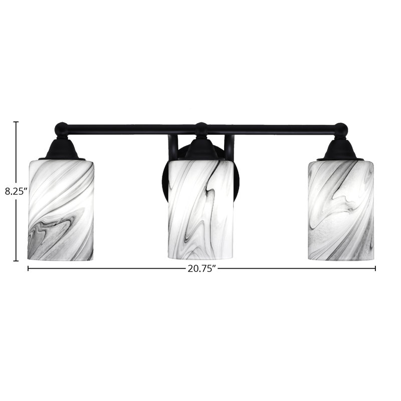 Paramount 3 Light Bath Bar, White/Gray