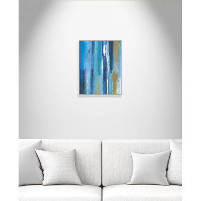 «Rythmic Blues», reproduction d'art sur cadre flottant