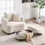 Fauteuil d'appoint 40,2 po en chenille moderne, fauteuil de lecture confortable avec repose-pieds avec rangement-88701142