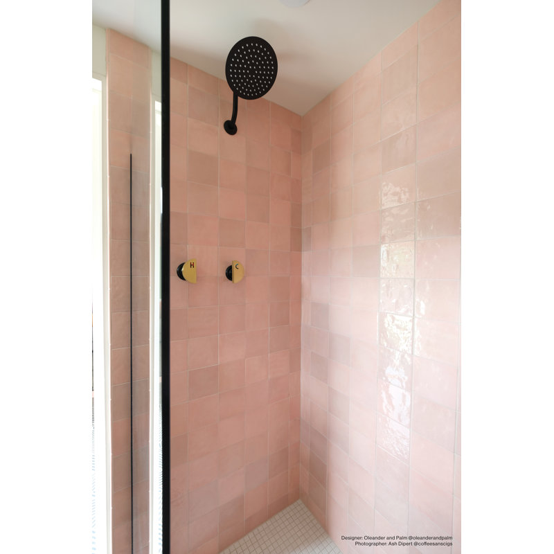 Cloe 5" x 5" Ceramic Tile, Pink