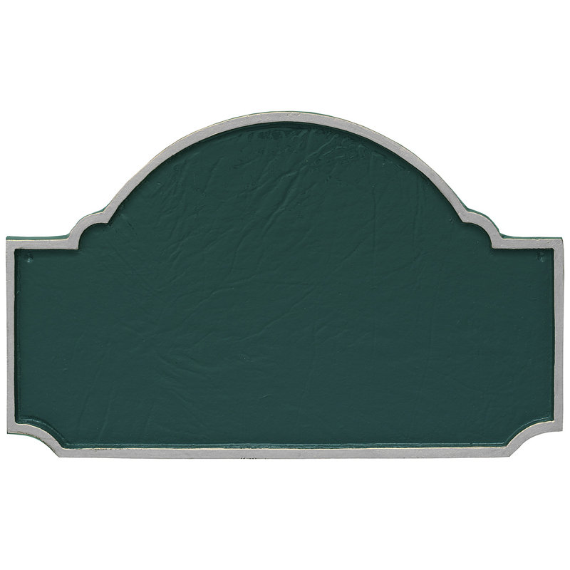Plaque d’adresse murale sur 2 lignes fitzgerald, Vert forêt / argent, Oui