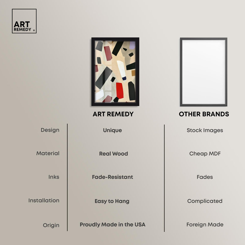 «Mindscape Mosaic III Shadowbox Print Modern Abstract» par Art Remedy, H 46 po x l 31 po, Noir