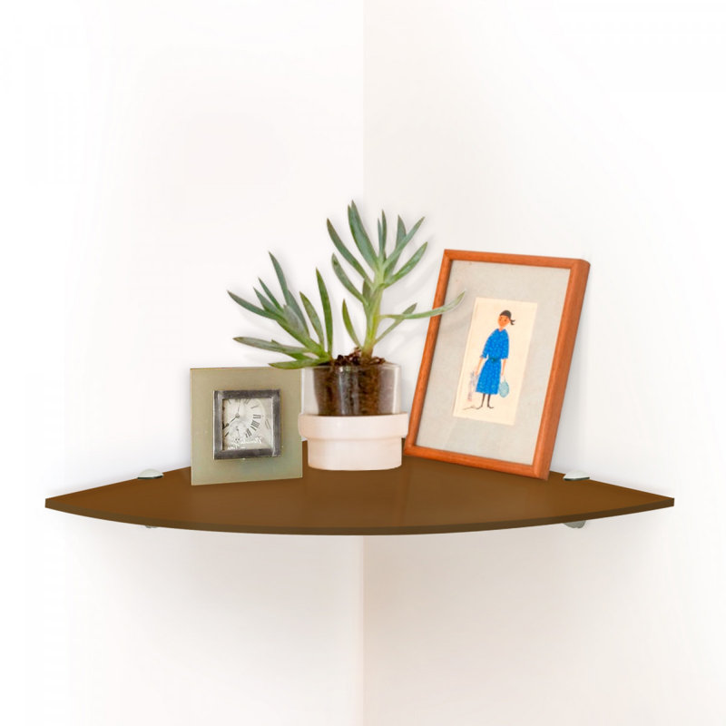 Étagère murale en verre Ayiesha, Bronze, H 0,37 po x l 8 po x P 8 po