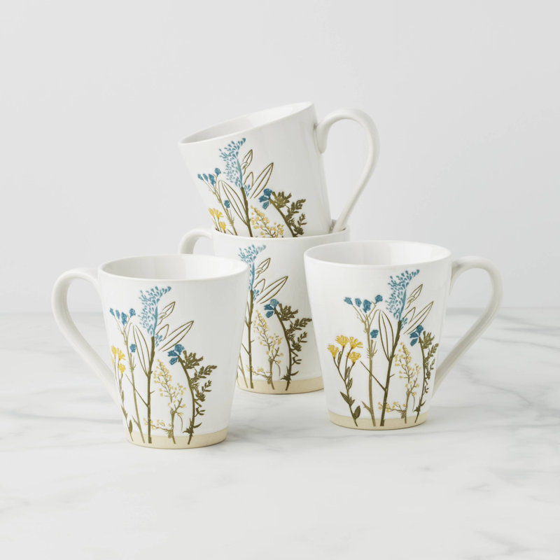 Tasses Wildflowers, ensemble de 4