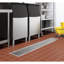 Drain de plancher en acier inoxydable 12 po x 84 po, calibre 14 avec grille de style métro et panier de vidange amovible, homologué NSF (km-ftg-1284)