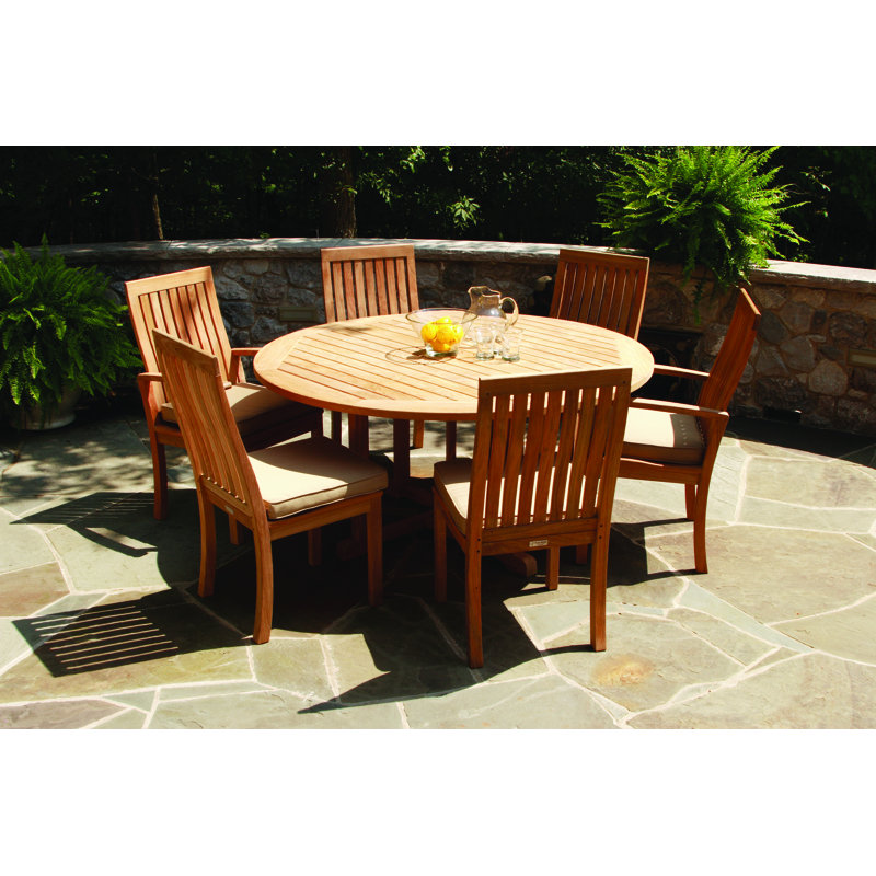 Oxford Teak Outdoor Round Dining Table, 60"