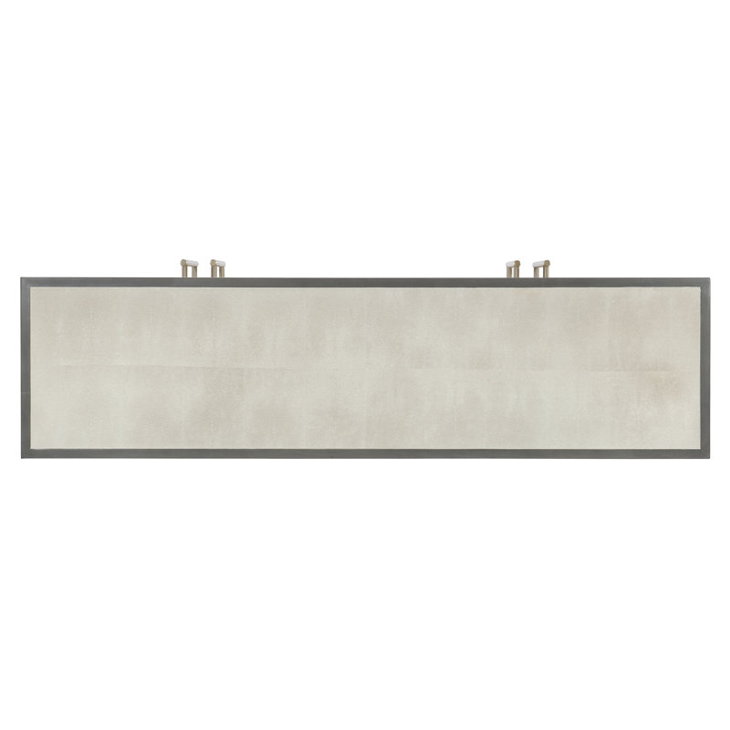 Ash Gray Faux Shagreen 72'' Wood Sideboard with Storage