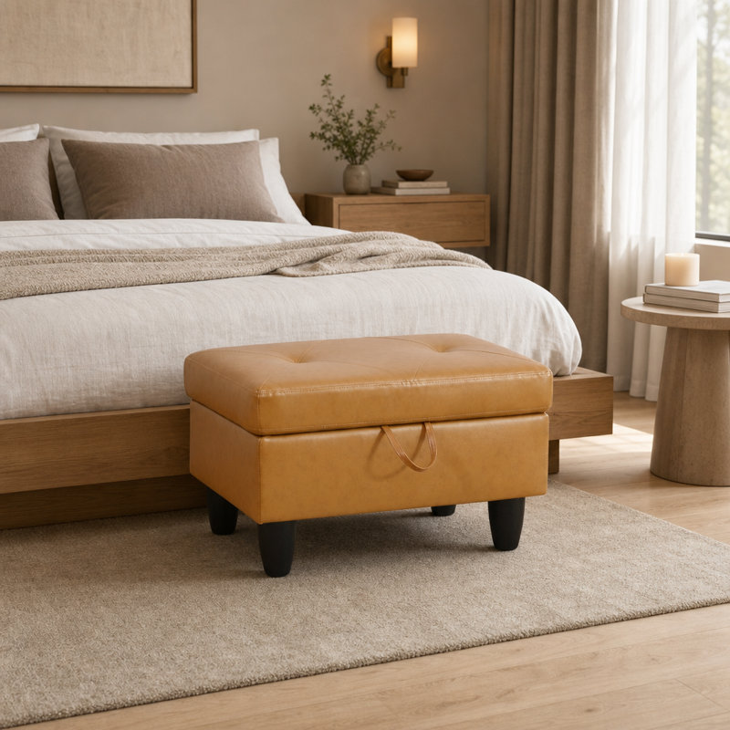 Repose-pieds avec rangement Ginger, Gingembre gingembre