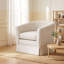 Fauteuil club pivotant en tissu avec base en métal pour salon