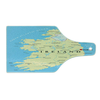 East Urban Home Glass Ireland Map Cutting Board