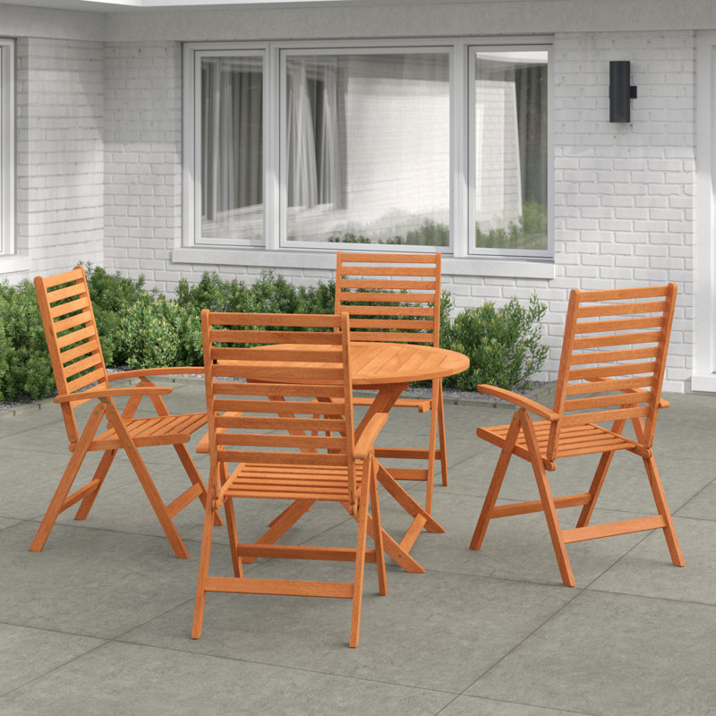 Aarini 4 - Person Patio Dining Set Round Table