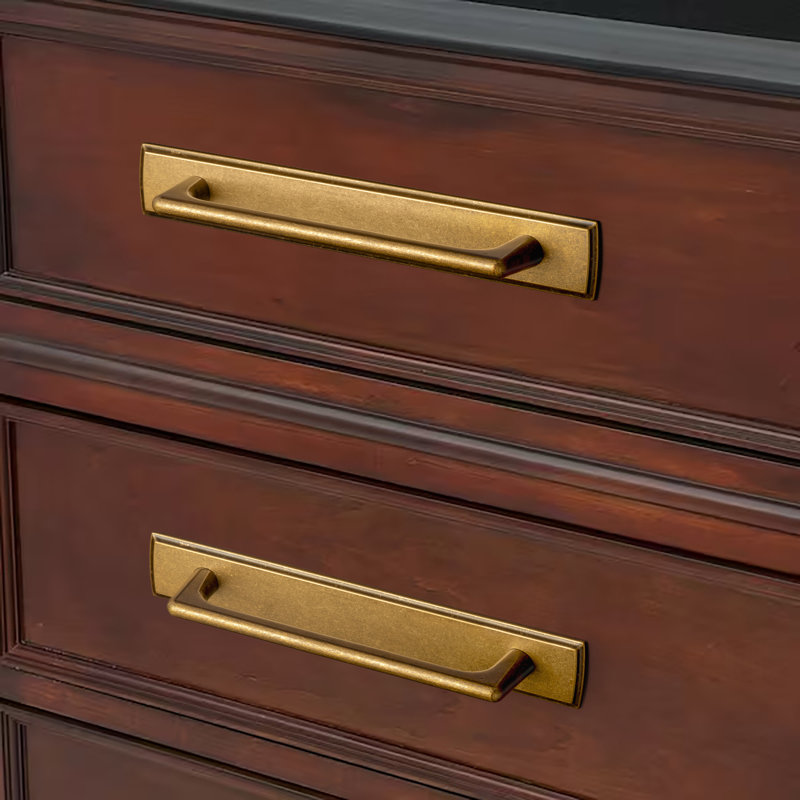Classical Cabinet Bar Pull With Backplate Multipack, Antique Brass, 5"