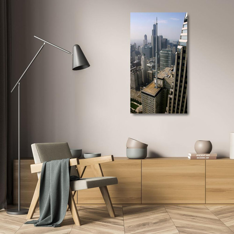 Chicago Loop Rooftops, 24" H x 14" W