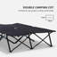 Outsunny Double Camping Bed Foldable Cot Sunbed w/ Carry Bag Black